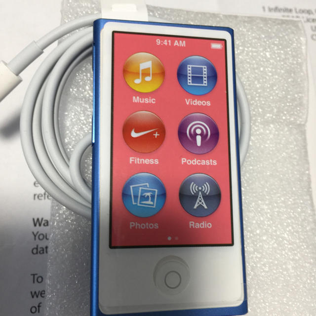 Apple(アップル)のipod ipod nano 7th 第7世代 新品未使用 ブルー スマホ/家電/カメラのオーディオ機器(ポータブルプレーヤー)の商品写真
