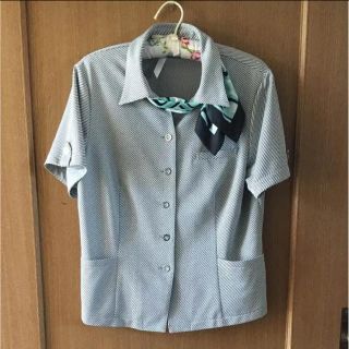 夏休み特価♡事務服＊夏物セロリーSELERY＊半袖オーバーシャツ＊15号(シャツ/ブラウス(半袖/袖なし))