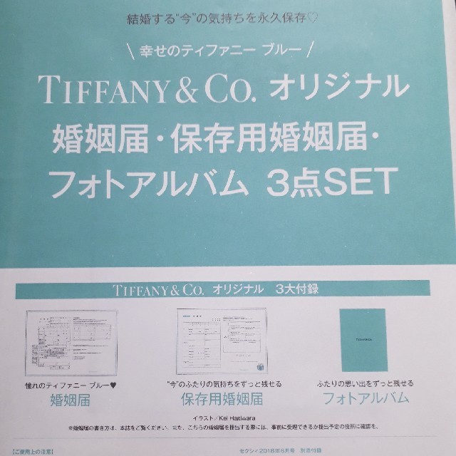 Tiffany & Co.(ティファニー)のティファニー婚姻届　保存用婚姻届　フォトアルバム三点セット ハンドメイドのウェディング(その他)の商品写真