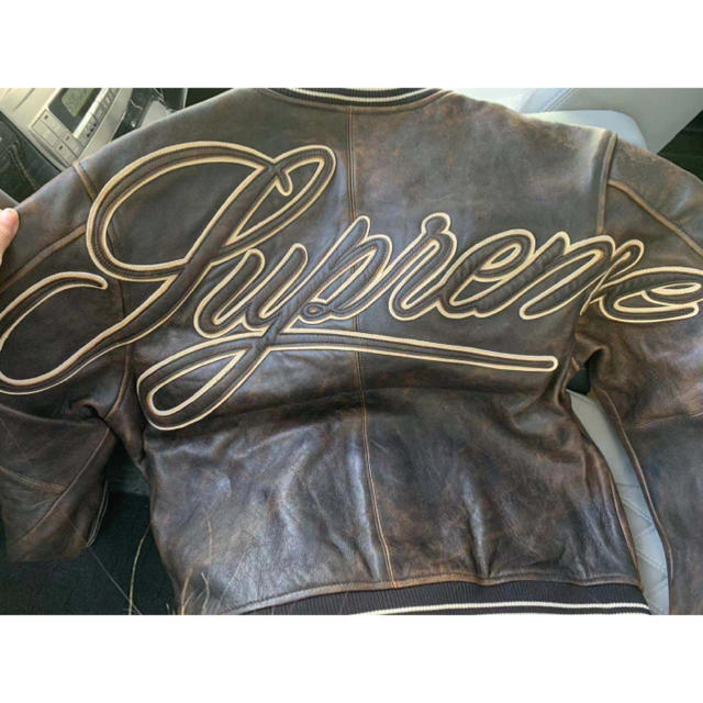 Supreme Leather Varsity  jacket Lサイズ