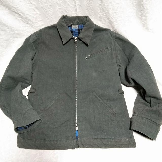 ６０s　KEY Imperial　ワークジャケット　ゴマ塩　デカジッパー メンズのジャケット/アウター(ブルゾン)の商品写真