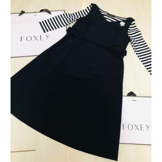 フォクシー(FOXEY)の値下げ3/1まで☆美品☆FOXEY NEWYORK ハイウエストワンピース 38(ひざ丈ワンピース)