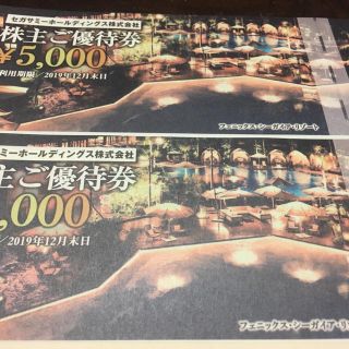 セガ(SEGA)のセガサミー 株主優待 10,000円分 シーガイヤ(レストラン/食事券)