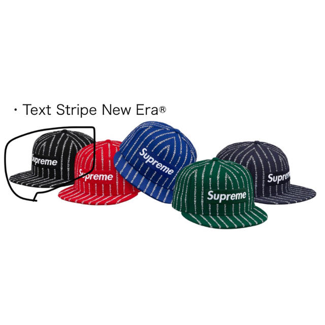 レシートコピー付き MサイズText Stripe New Era®黒 19ss 2