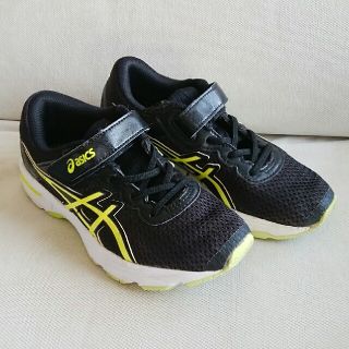 アシックス(asics)のアシックス　黒×蛍光黄　サイズ20cm/US1/EURO32.5(スニーカー)