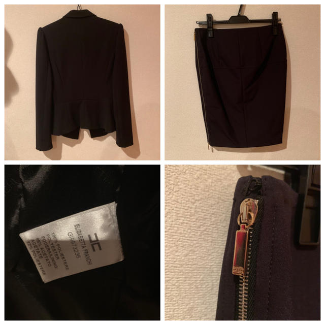 elisabetta franchi 黒スーツスカート レディースのフォーマル/ドレス(スーツ)の商品写真