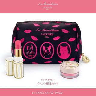 レメルヴェイユーズラデュレ(Les Merveilleuses LADUREE)のラデュレ 限定ポーチ&チーク&ふせん セット(ポーチ)