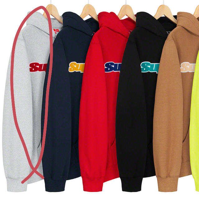 supreme chenille hooded パーカー グレー M