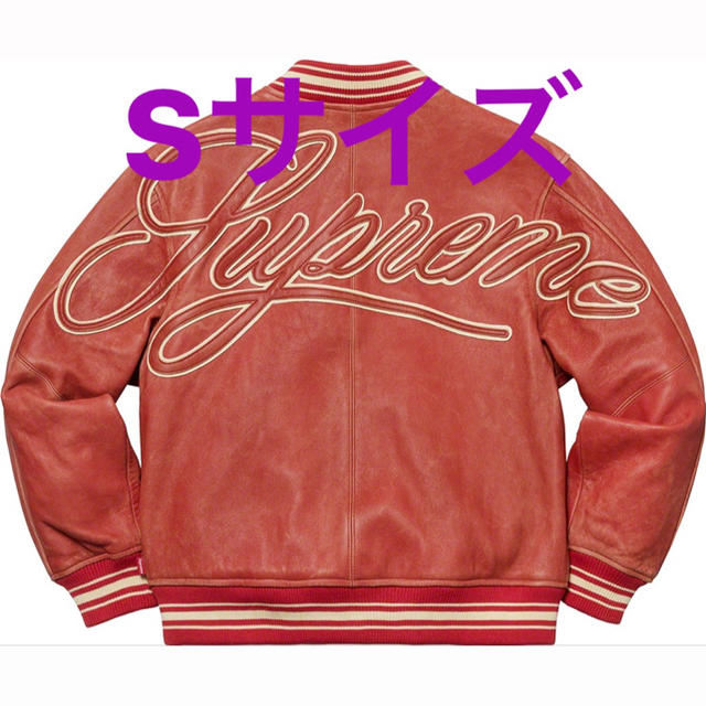 supreme painted leather varsity jacket M