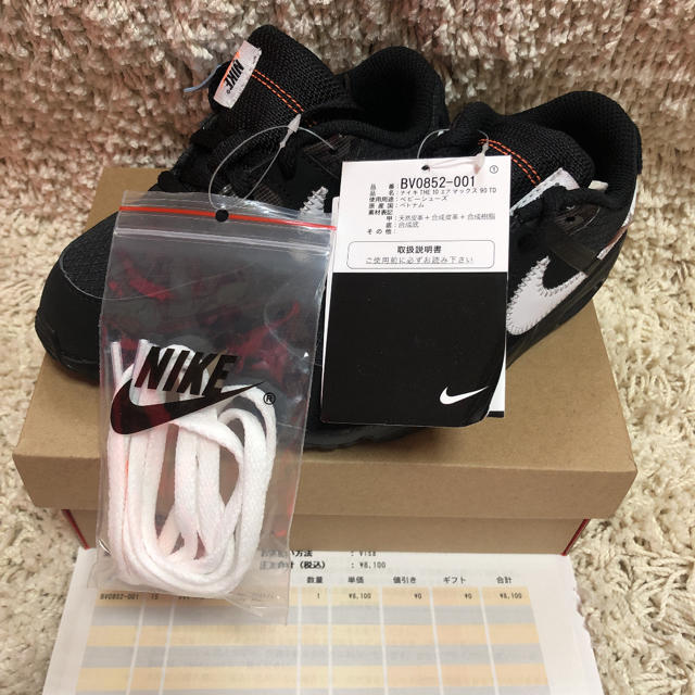 NIKE(ナイキ)のNIKE THE10 エアマックス90  off-white キッズ15cm キッズ/ベビー/マタニティのキッズ靴/シューズ(15cm~)(スニーカー)の商品写真