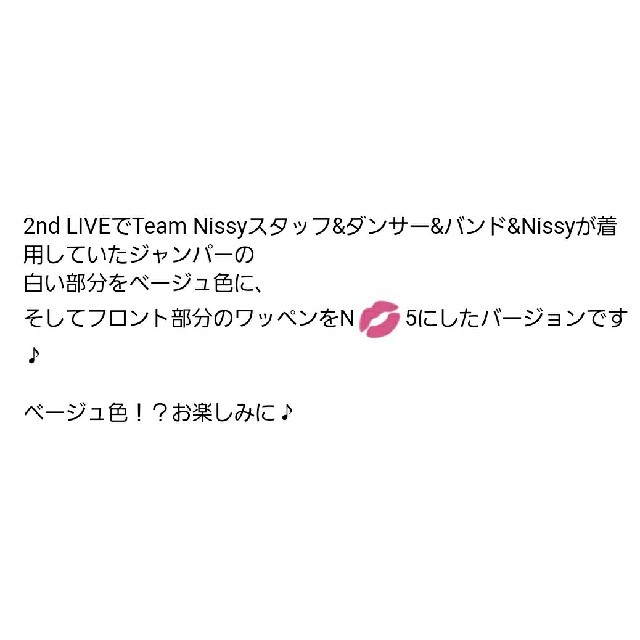 AAA(トリプルエー)の5周年だし、染まってみない？Team Nissyに♪レプリカスタッフジャンパー エンタメ/ホビーのタレントグッズ(アイドルグッズ)の商品写真