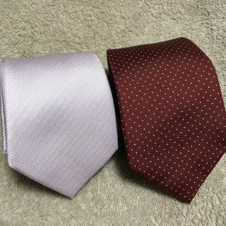 スーツカンパニー(THE SUIT COMPANY)のスーツカンパニー ネクタイ 2本セット セッテピエゲ ワインレッド ドット(ネクタイ)