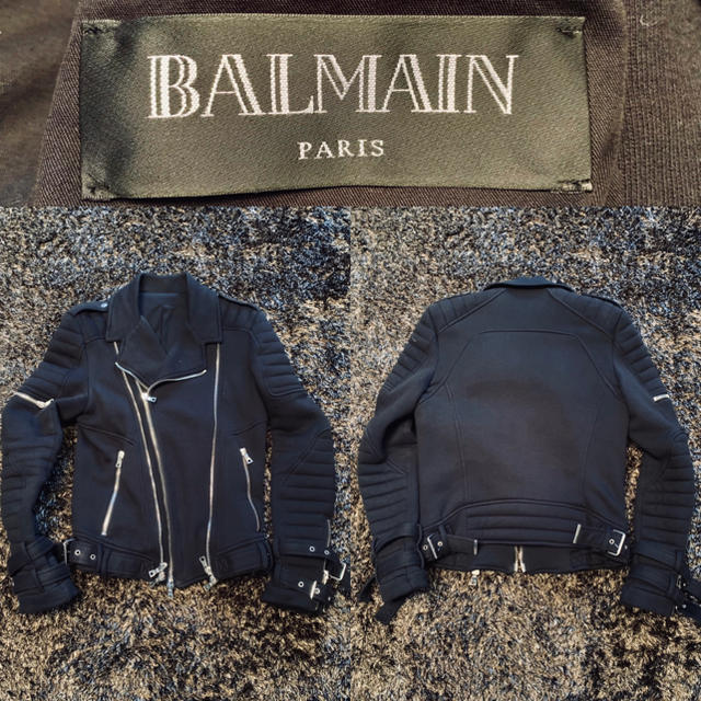 BALMAIN - 【美品】BALMAIN（バルマン）14SS スウェットダブルライダースジャケットの通販 by Gareth Pugh