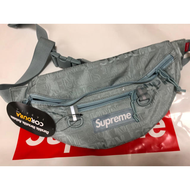 supremeウエストバッグブルー