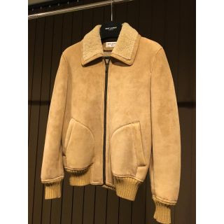 サンローラン(Saint Laurent)の【極美品】サンローランパリ 2015AW ムートン 44 3代目岩田同型同色着(レザージャケット)