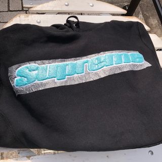 シュプリーム(Supreme)のChenille Hooded Sweatshirt 黒L(パーカー)