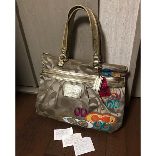 コーチ(COACH)のお値下げ☆良品☆ポピーライン サテン トート バック COACH(トートバッグ)