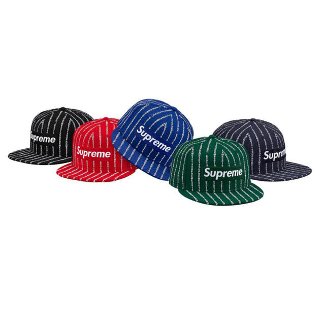 Supreme(シュプリーム)のsupreme Text Stripe New Era 黒 メンズの帽子(キャップ)の商品写真