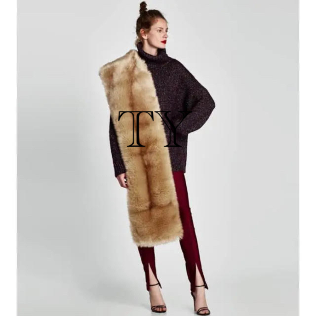 ZARA - 完売品 ザラ ファー ストール マフラー マキシ丈 ZARA - 完売品 ザラ ファー ストール マフラー マキシ丈