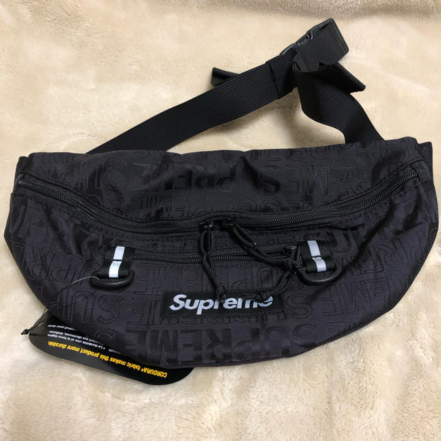 supreme 立ち上げ Waist Bag 黒 ウエストバッグ