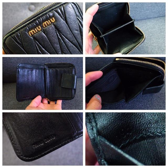 ☆正規品☆ミュウミュウ 折りたたみ財布 黒 マテラッセ バッグ 財布 ☆正規品☆ミュウミュウ 折りたたみ財布 黒 マテラッセ バッグ 財布