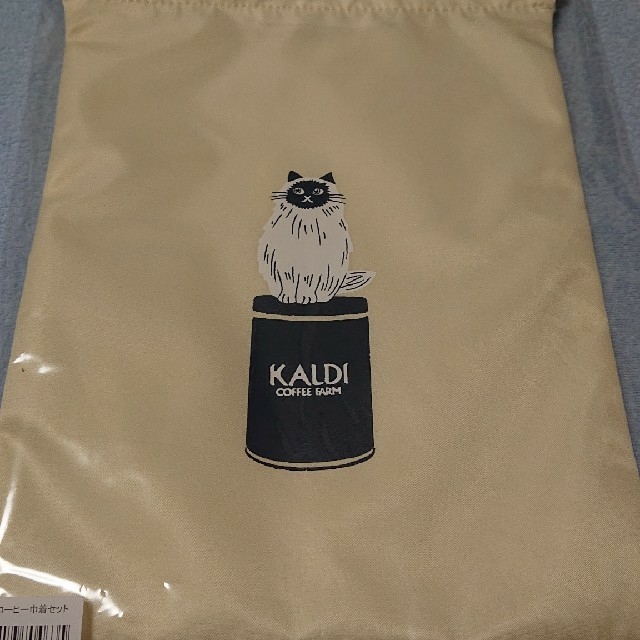 KALDI(カルディ)のカルディオリジナル ニャンコーヒー巾着+コーヒー×2 食品/飲料/酒の飲料(コーヒー)の商品写真