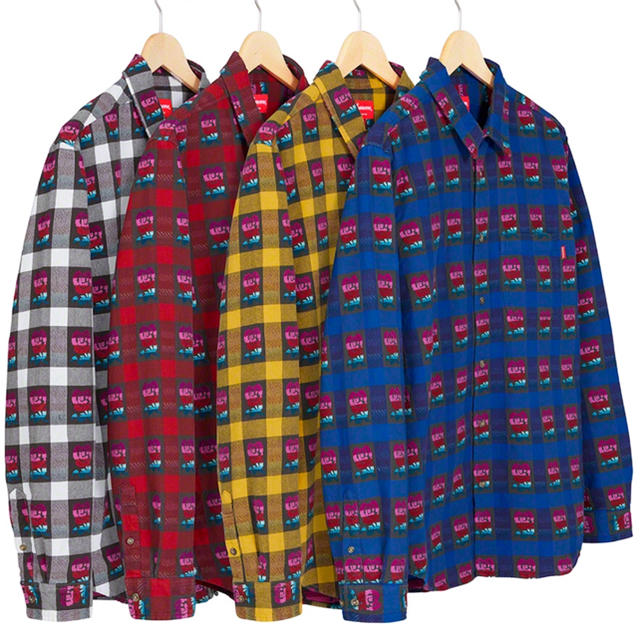 Supreme Rose Buffalo Plaid Shirt 黄色 Mサイズ