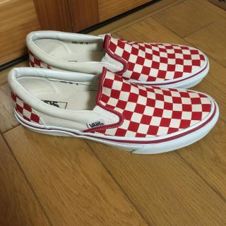 ヴァンズ(VANS)のバンズ スリッポン 赤×白 27㎝(スニーカー)