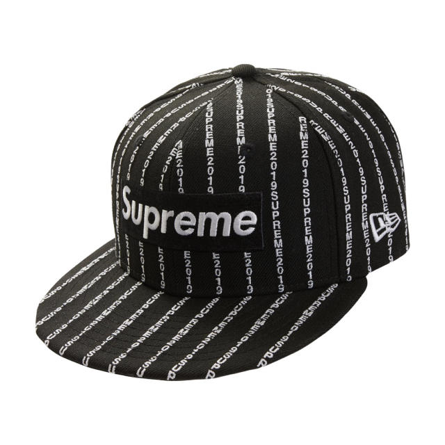 supreme × new era text stripe