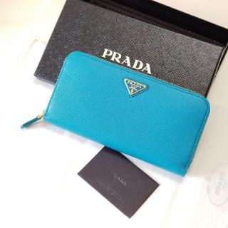 プラダ(PRADA)のPRADA 長財布　CELESTE/ライトブルー(財布)