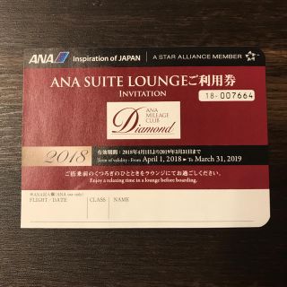 エーエヌエー(ゼンニッポンクウユ)(ANA(全日本空輸))のANA SUITE LOUNGE ご利用券(その他)