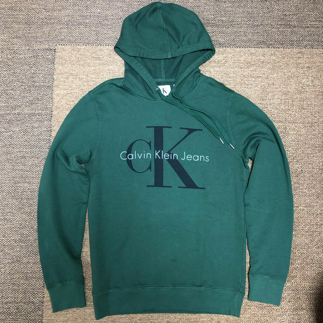 Calvin Klein(カルバンクライン)の[M] 新品 Calvin klein カルバンクライン パーカー CK 緑 メンズのトップス(パーカー)の商品写真