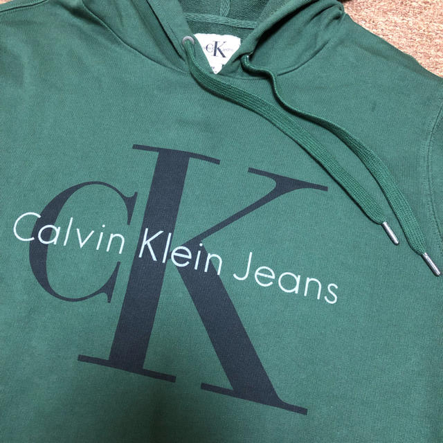 Calvin Klein(カルバンクライン)の[M] 新品 Calvin klein カルバンクライン パーカー CK 緑 メンズのトップス(パーカー)の商品写真