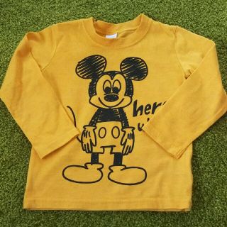 ミッキーマウス(ミッキーマウス)の☆ミッキーマウス 長袖シャツ オレンジ 100サイズ(Tシャツ/カットソー)