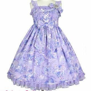 アンジェリックプリティー(Angelic Pretty)の★2/24夜までで出品削除★FantasicホロスコープJSK＋バレッタ★紫★(ひざ丈ワンピース)