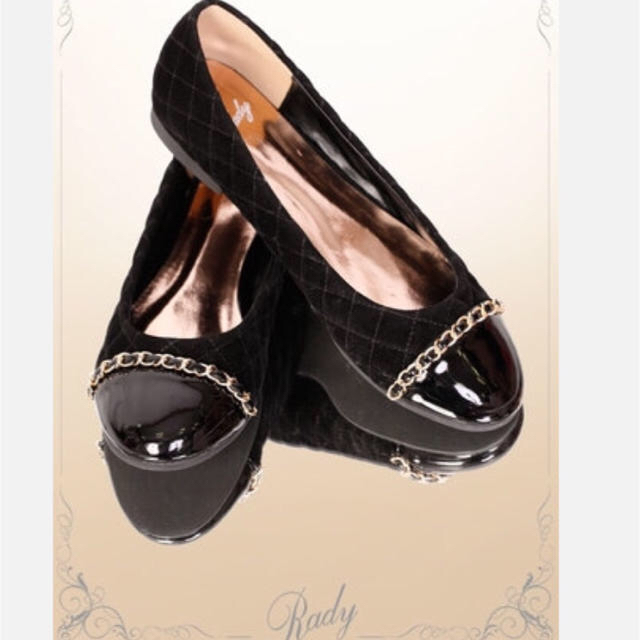 Rady(レディー)の Rady キルティングチェーンフラットシューズ Ｍサイズ レディースの靴/シューズ(バレエシューズ)の商品写真