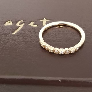 アガット(agete)の専用❗️アガット K10 パール ダイヤモンド  ピンキー リング 3号(リング(指輪))