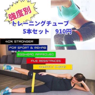 トレーニングチューブ 強度別5本セット(トレーニング用品)