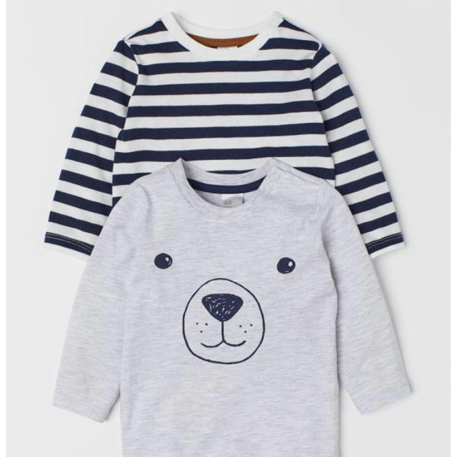 H&M(エイチアンドエム)のH＆M トップス2枚セット 新品 キッズ/ベビー/マタニティのキッズ服男の子用(90cm~)(Tシャツ/カットソー)の商品写真