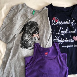 ベネトン(BENETTON)の女の子150長袖Tシャツ・おまけ2枚(Tシャツ/カットソー)