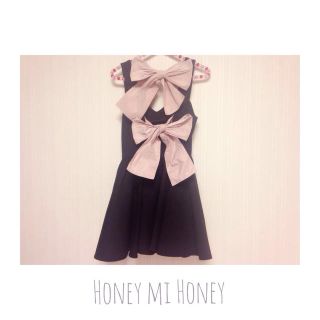 ハニーミーハニー(Honey mi Honey)のback ribbon onepiece(ミニワンピース)