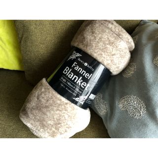 フランフラン(Francfranc)のWarmly & Softly  フランネル ブランケット 毛布  ブラウン(毛布)