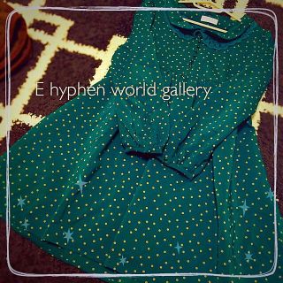 イーハイフンワールドギャラリー(E hyphen world gallery)のE hyphen美品レトログリーンOP(ミニワンピース)