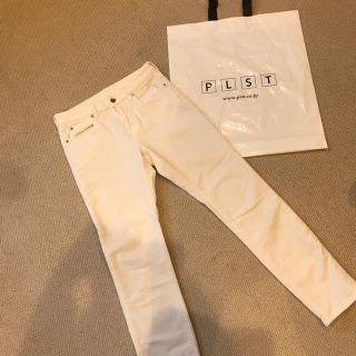 プラステ(PLST)のプラステ 白 コーデュロイパンツ26 Mサイズ(カジュアルパンツ)