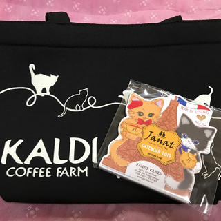 カルディ(KALDI)のカルディ 猫の日 ミニトートバッグとカレンダー(トートバッグ)