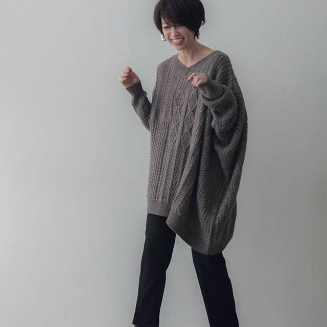 日/祝も発送 OUTERSUNSET????ケーブル編みイレギュラーニット✨辺見