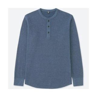 ユニクロ(UNIQLO)のユニクロ ワッフルヘンリーネックT メンズL(Tシャツ/カットソー(七分/長袖))