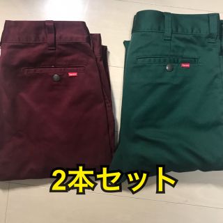 シュプリーム(Supreme)の津白様専用 2本セットsupreme work pant 32 green (ワークパンツ/カーゴパンツ)