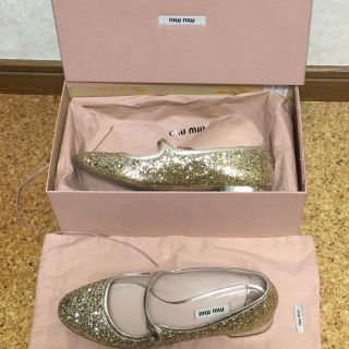 ミュウミュウ(miumiu)のmiumiu グリッター ラメ パンプス 37(ハイヒール/パンプス)