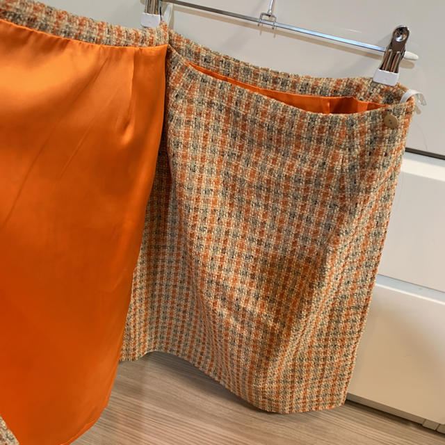 lanvin collection スーツ セットアップ ツイード オレンジ